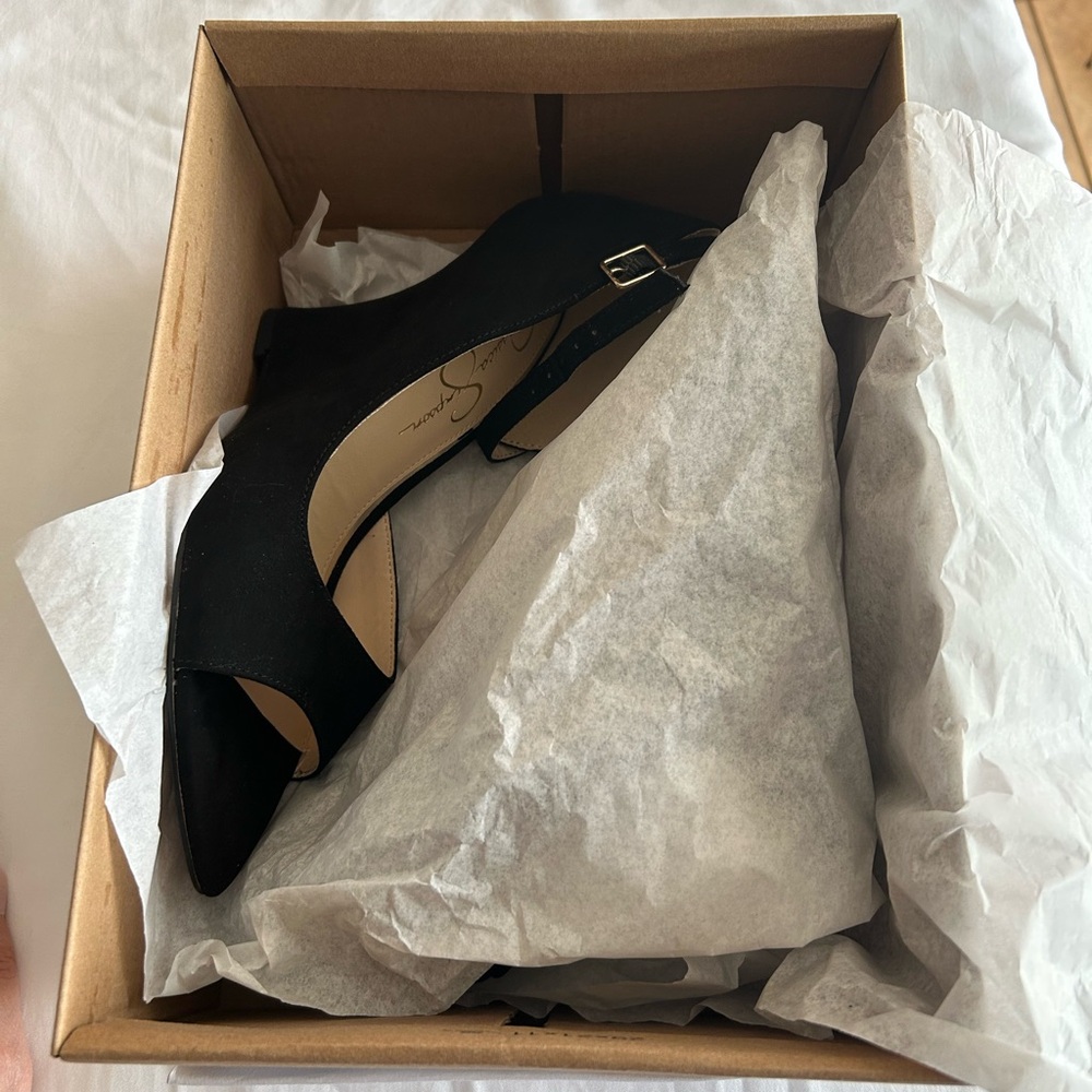 Jessica Simpson peep toe wedge sandal size 8 1/2 M - Picture 4 of 9